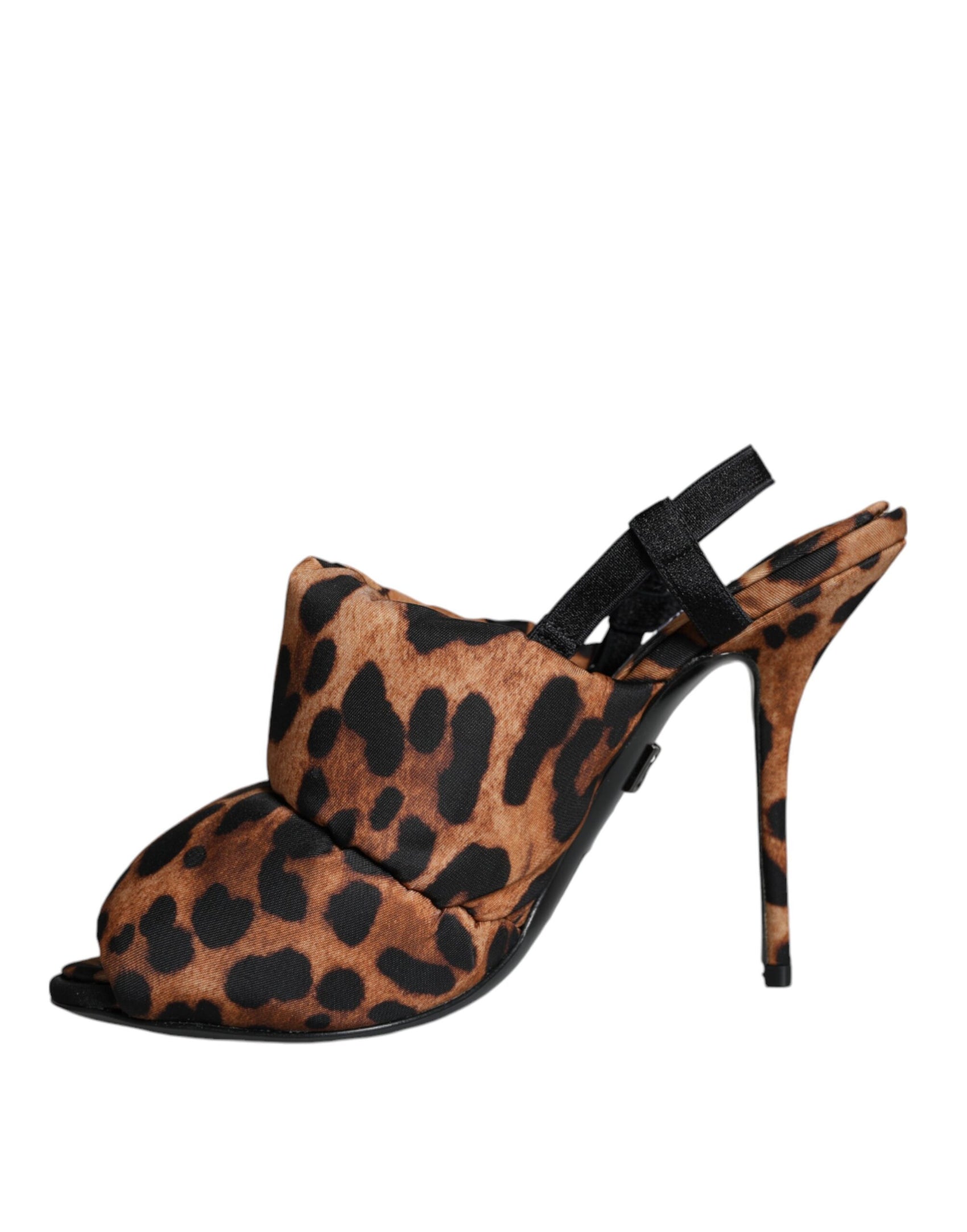 Braune Keira Slingback-Sandalen mit Leopardenmuster