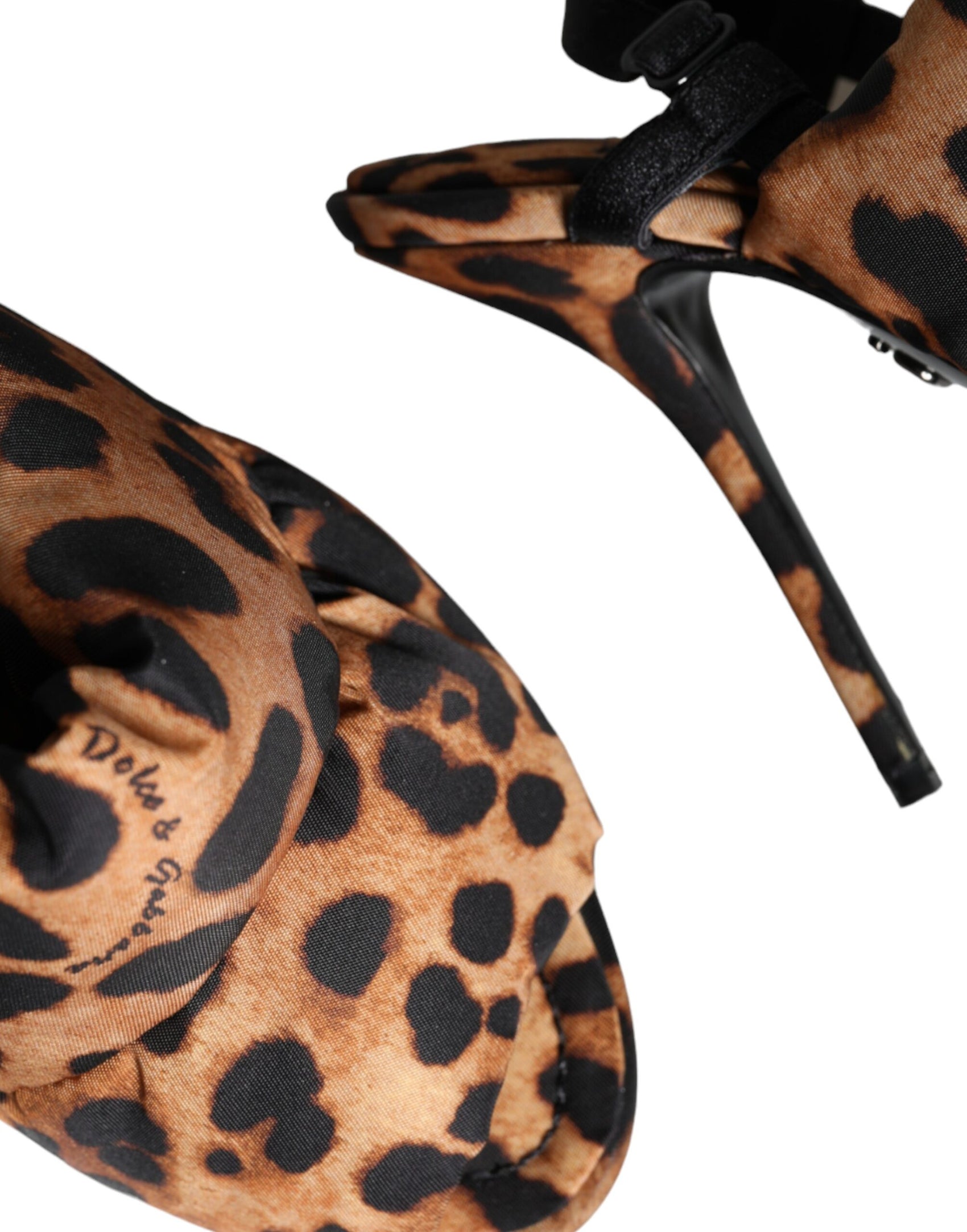 Braune Keira Slingback-Sandalen mit Leopardenmuster
