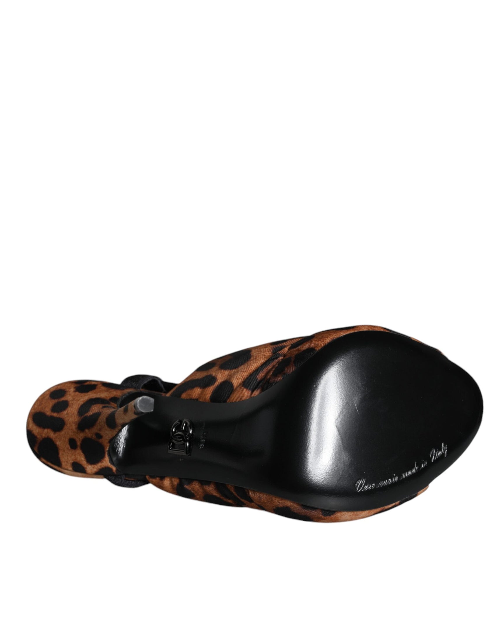 Braune Keira Slingback-Sandalen mit Leopardenmuster