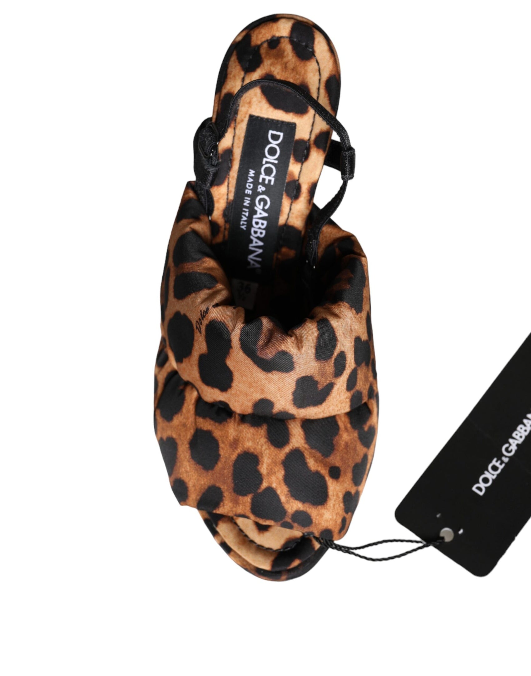 Braune Keira Slingback-Sandalen mit Leopardenmuster