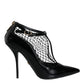 Black Mesh Patent Leather Heels Pumps Shoes