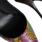 Multicolor Exotic Leather Heels Pumps Shoes