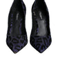 Violet Leopard Lurex High Heels Pumps Shoes