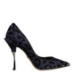 Violet Leopard Lurex High Heels Pumps Shoes