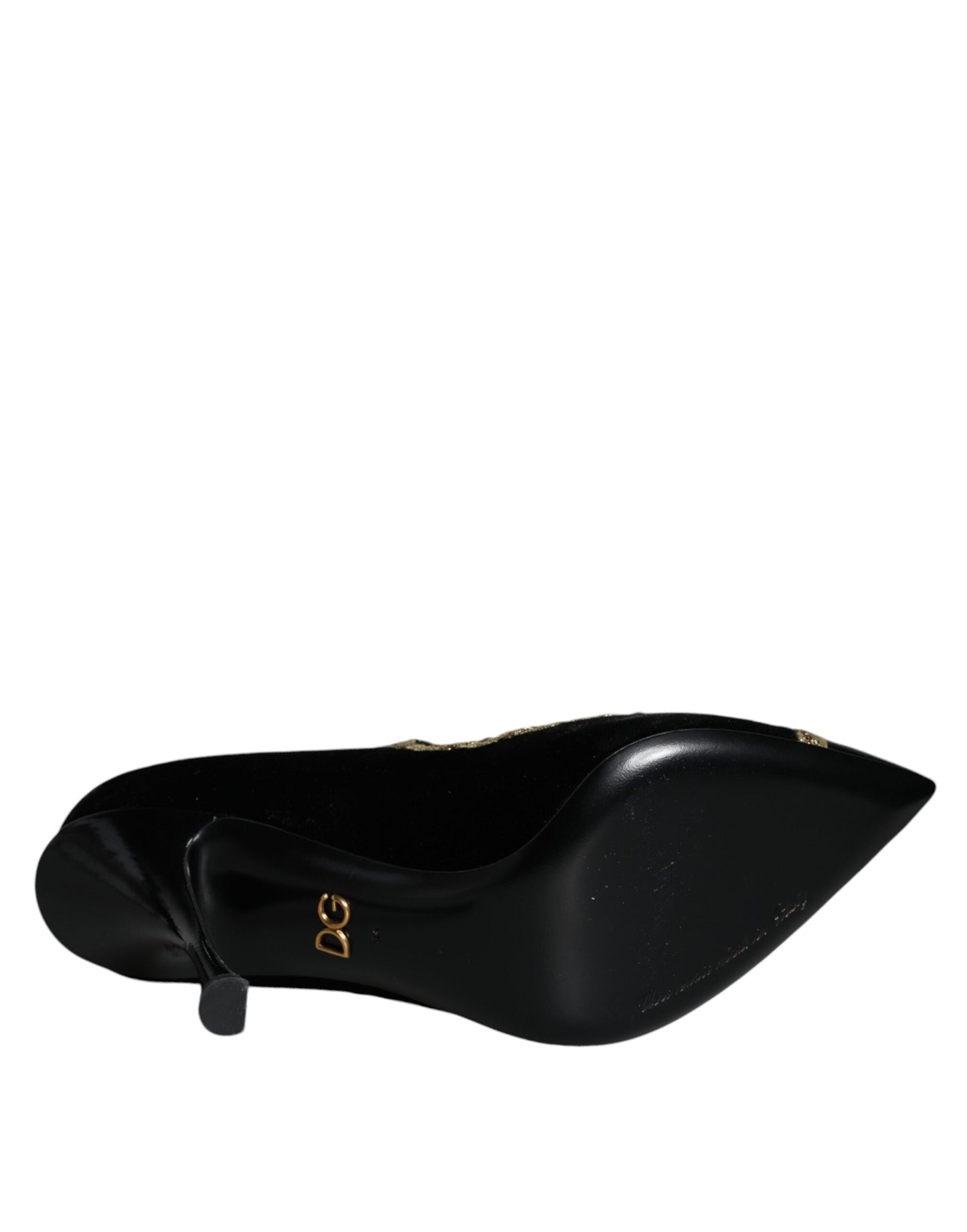 Black Mary Janes Velvet Gold Pumps Shoes