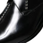 Black Leather Crystal Dress Formal Shoes