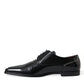 Black Leather Crystal Dress Formal Shoes