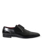 Black Leather Crystal Dress Formal Shoes