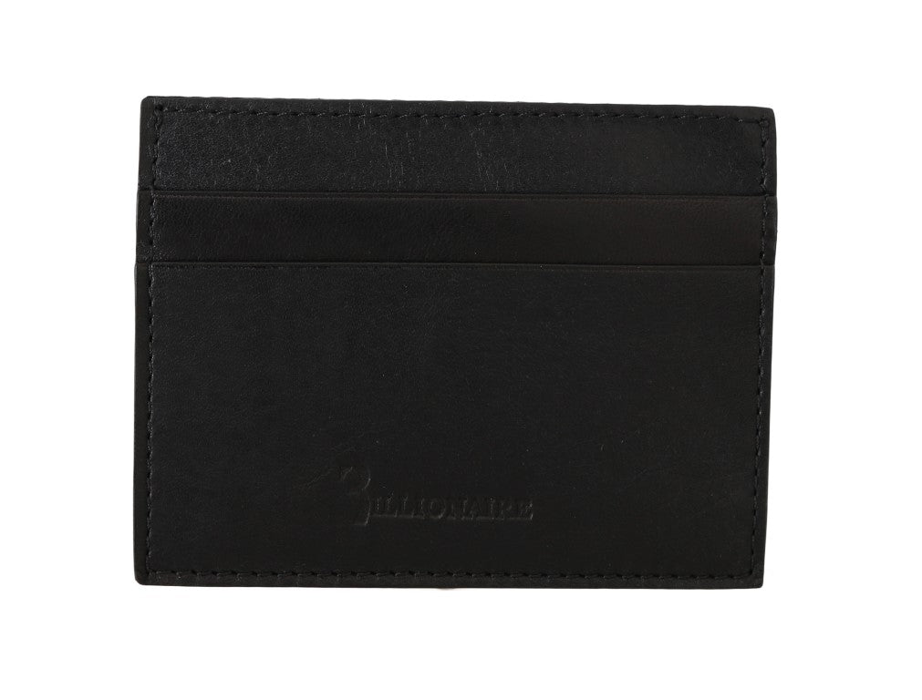 Exquisite Herrenbrieftasche aus schwarzem Leder