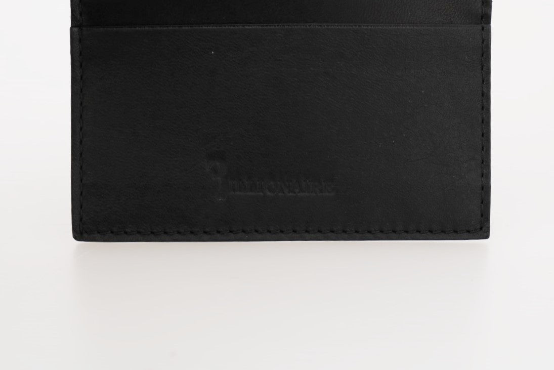 Exquisite Herrenbrieftasche aus schwarzem Leder