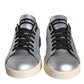 Silver Portofino Calf Leather Sneakers Shoes