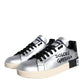 Silver Portofino Calf Leather Sneakers Shoes