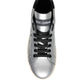 Silver Portofino Calf Leather Sneakers Shoes