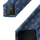 Cravatta regolabile da uomo in seta 100% con fantasia blu