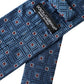 Cravatta regolabile da uomo in seta 100% con fantasia blu