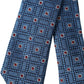 Cravatta regolabile da uomo in seta 100% con fantasia blu