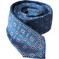 Cravatta regolabile da uomo in seta 100% con fantasia blu