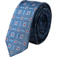 Cravatta regolabile da uomo in seta 100% con fantasia blu