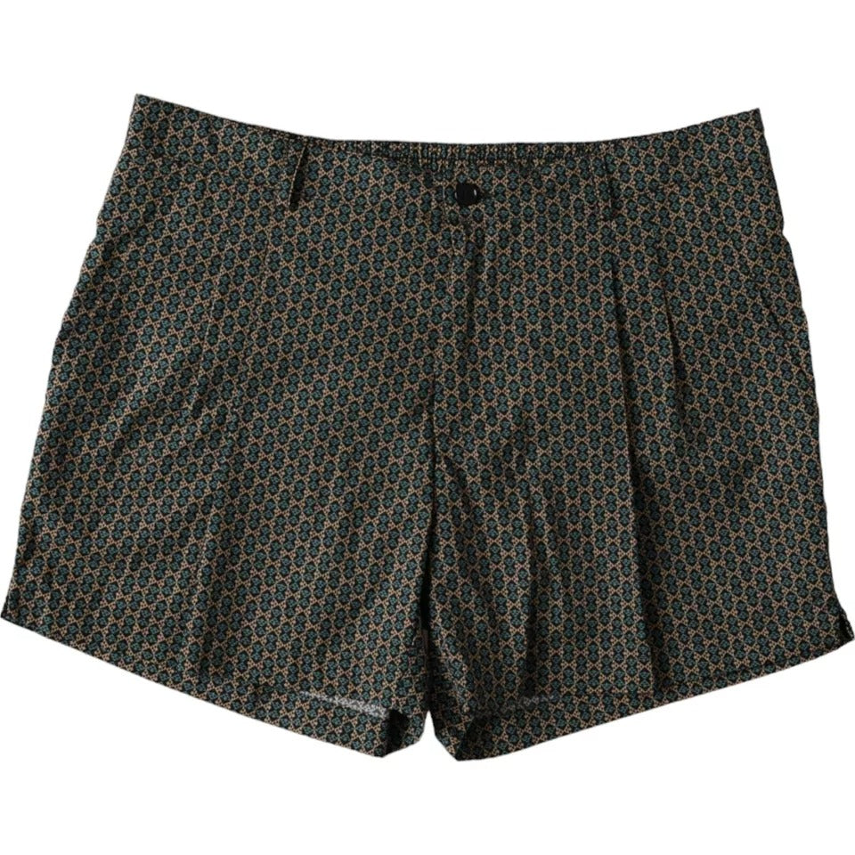 Braun gemusterte Beachwear Badeshorts Bademode