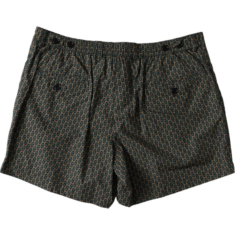 Braun gemusterte Beachwear Badeshorts Bademode
