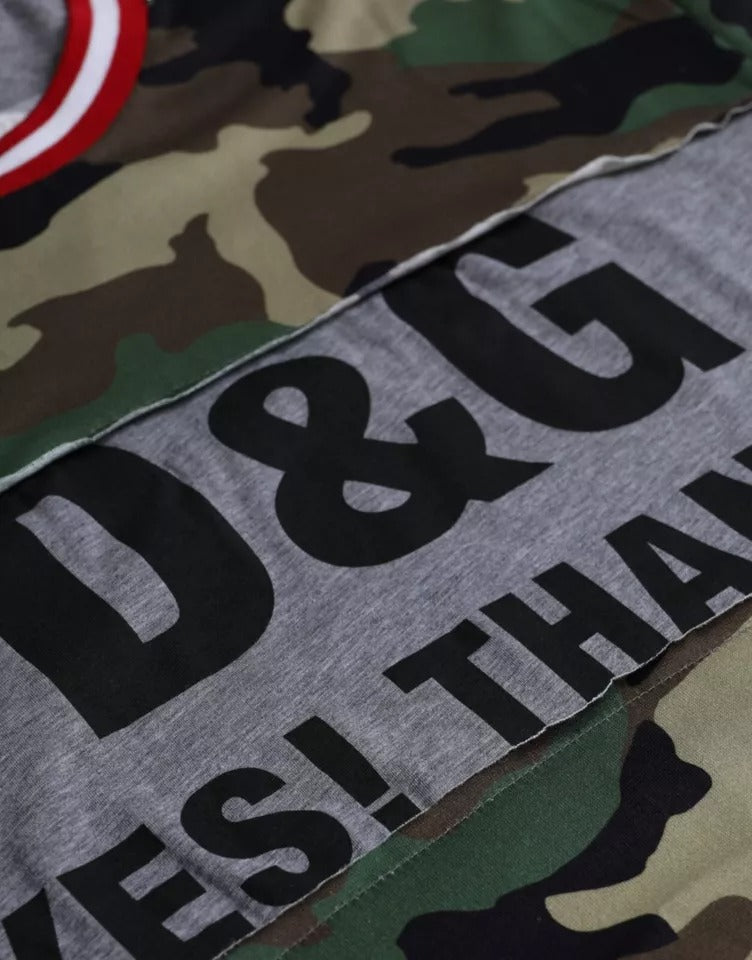 Mehrfarbiges Herren-T-Shirt aus Baumwolle mit Rundhalsausschnitt und Camouflage-Muster