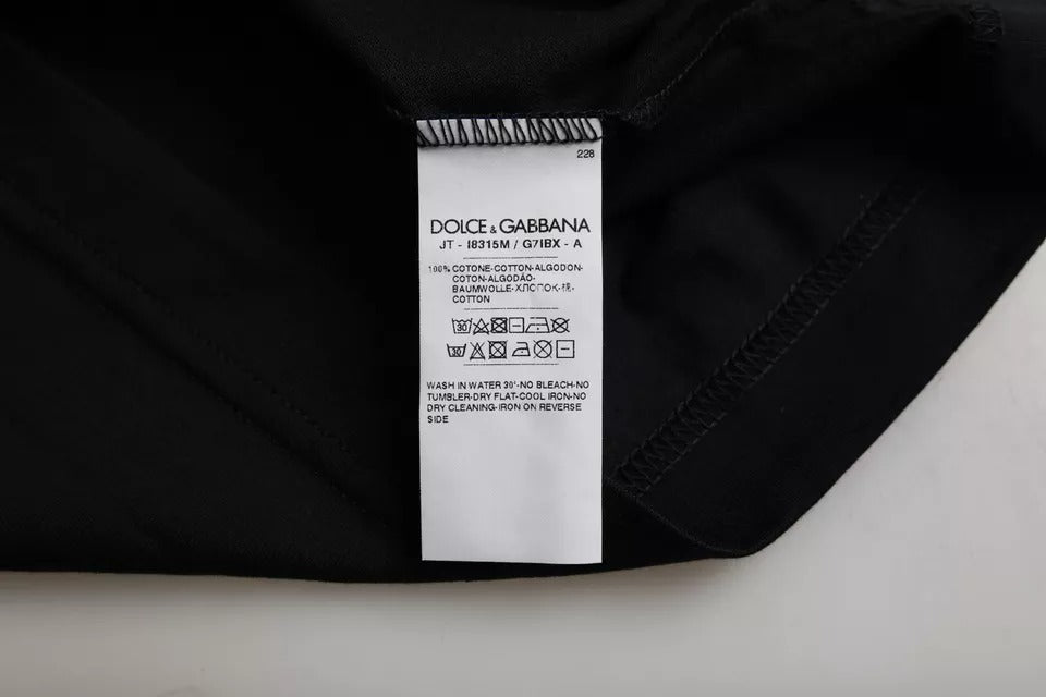 Schwarzes Herren-T-Shirt aus Baumwolle mit Rundhalsausschnitt und kurzen Ärmeln