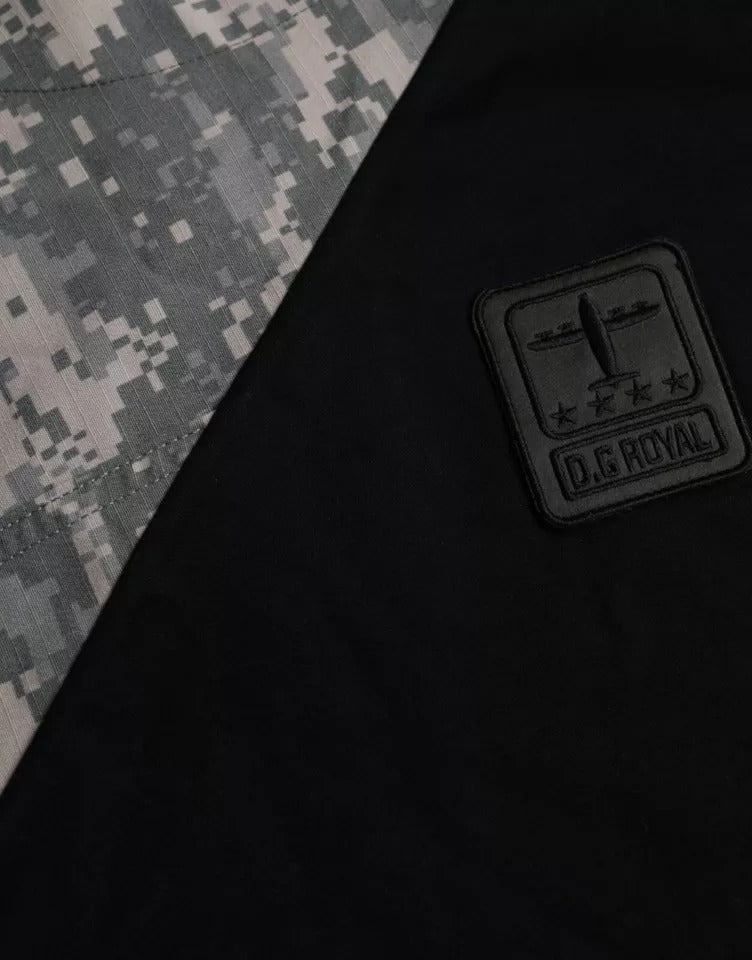Mehrfarbiges Herren-T-Shirt aus Baumwolle mit Rundhalsausschnitt und Camouflage-Muster