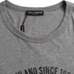 Graues T-Shirt aus Baumwolle mit Rundhalsausschnitt und grafischem Print