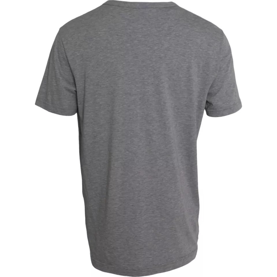 Graues T-Shirt aus Baumwolle mit Rundhalsausschnitt und grafischem Print