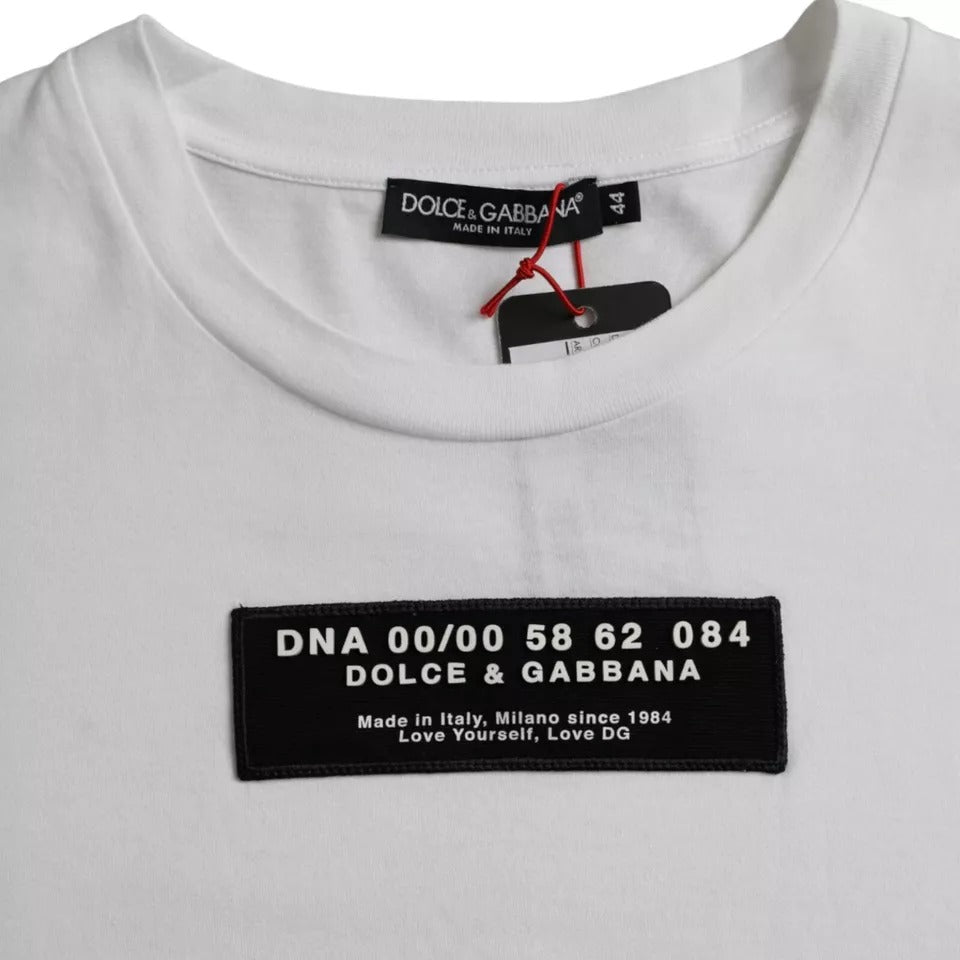 Weißes Herren-T-Shirt mit DG-Applikation aus Baumwolle