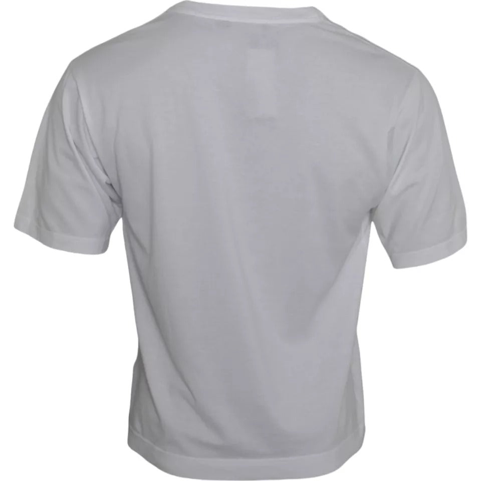 Weißes Herren-T-Shirt mit DG-Applikation aus Baumwolle