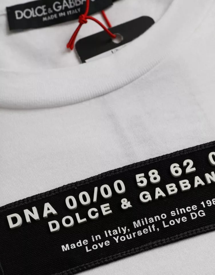 Weißes Herren-T-Shirt mit DG-Applikation aus Baumwolle