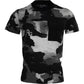 Mehrfarbiges Camouflage-T-Shirt aus Baumwolle mit Rundhalsausschnitt