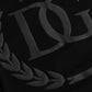 Schwarzes Baumwoll-T-Shirt mit Rundhalsausschnitt und Logoprägung