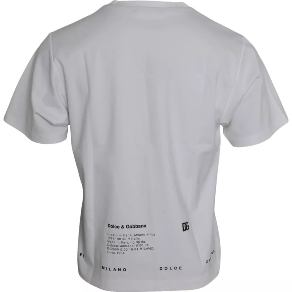 Weißes Herren-T-Shirt aus Baumwolle mit rotem Lippen-Print