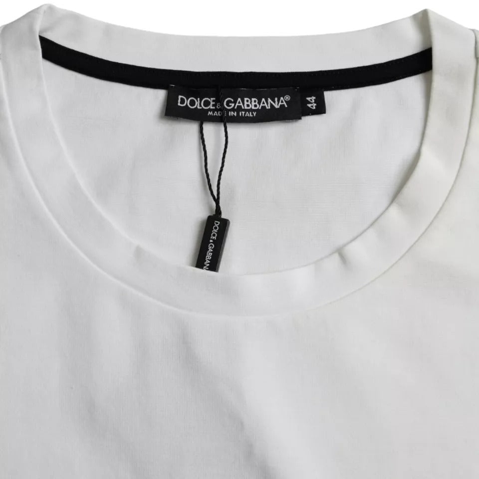 Weißes Herren-T-Shirt aus Baumwolle mit rotem Lippen-Print
