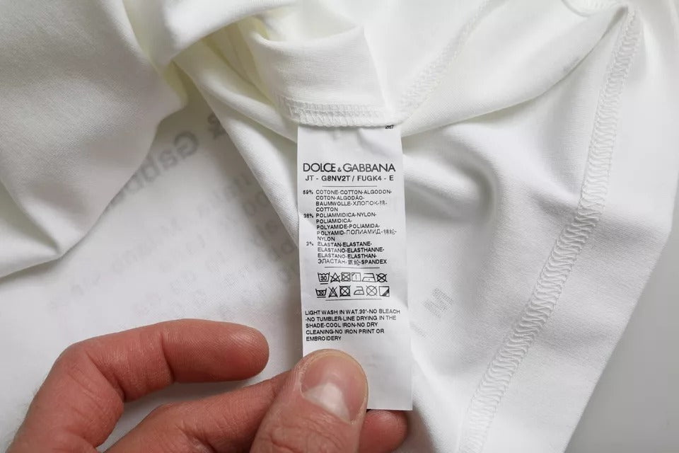 Weißes Herren-T-Shirt aus Baumwolle mit rotem Lippen-Print