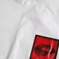 Weißes Herren-T-Shirt aus Baumwolle mit rotem Lippen-Print