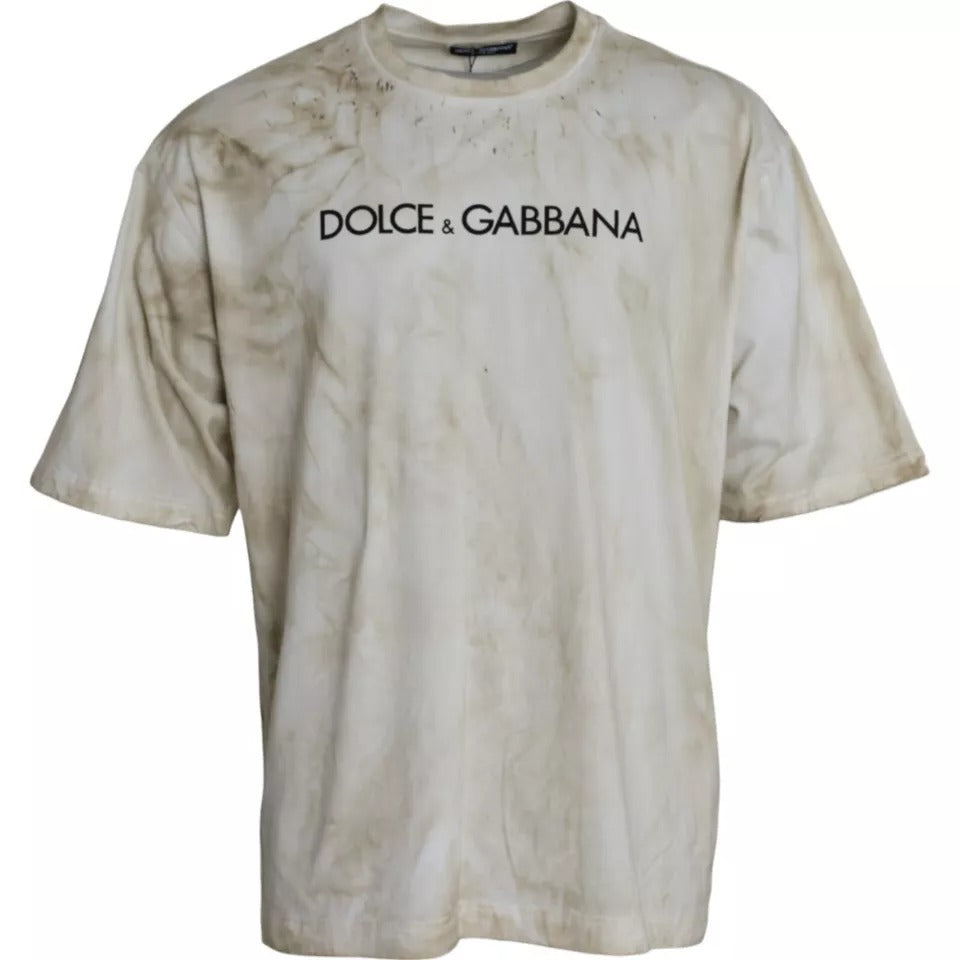 Off-White-T-Shirt aus Baumwolle mit Rundhalsausschnitt und Logo