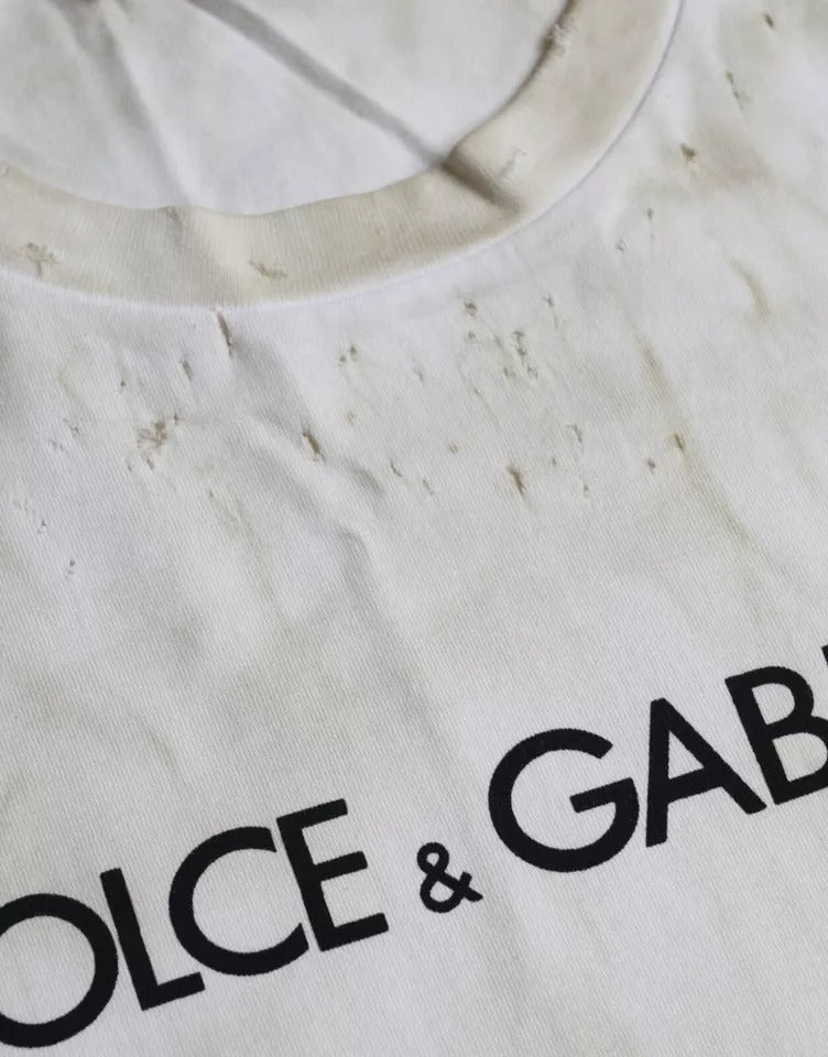 Off-White-T-Shirt aus Baumwolle mit Rundhalsausschnitt und Logo