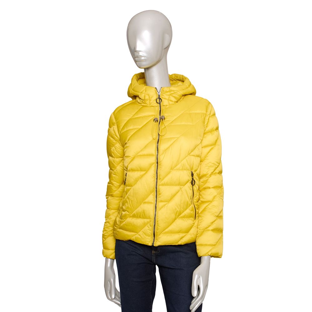 Yellow Polyester Women Jacket