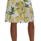 Lemon Print Fringe Pencil Skirt