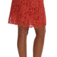 Orange Macramé Lace Pencil Skirt