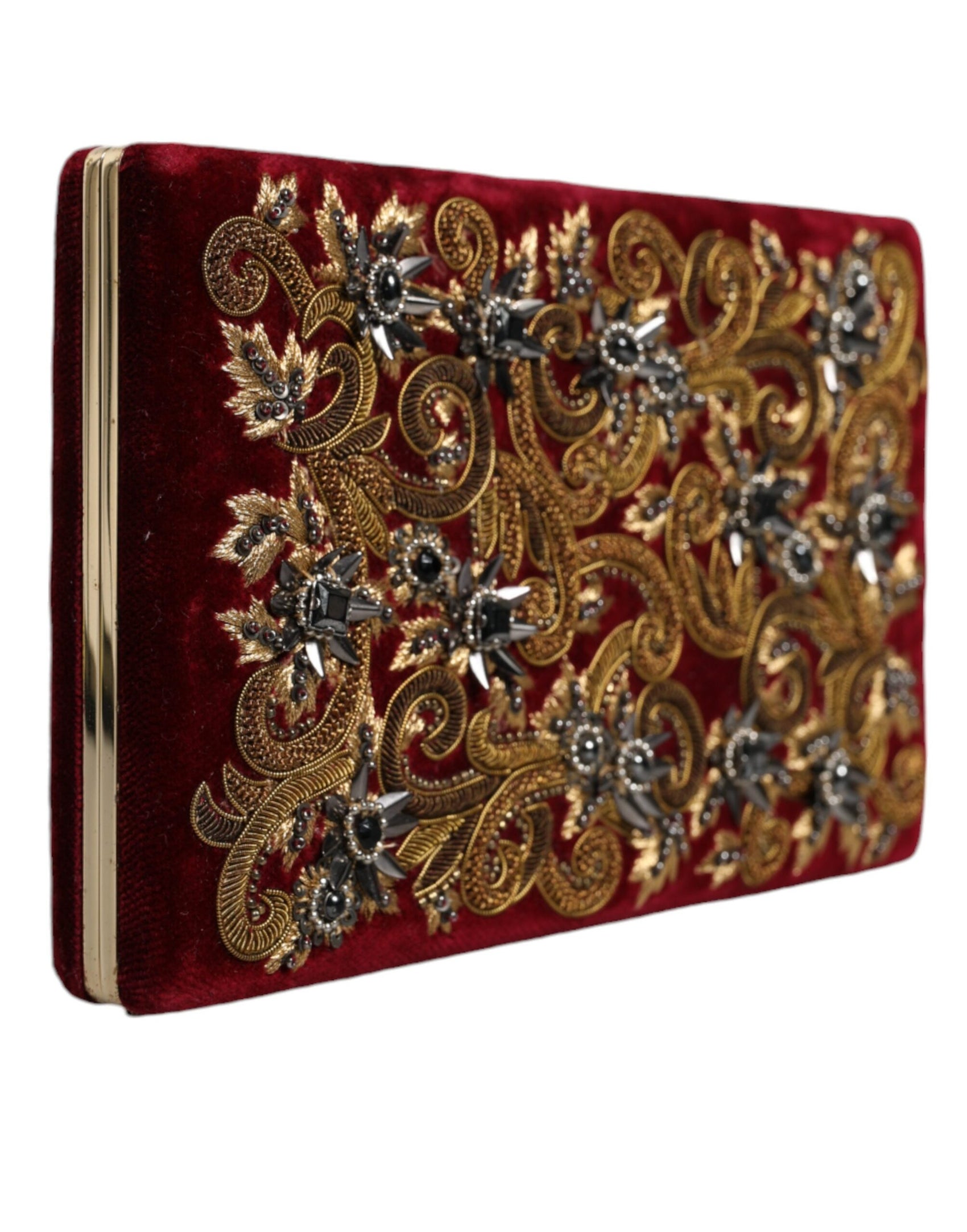 Roter Samt Goldrahmen Clutch Abend Party Handtasche Tasche