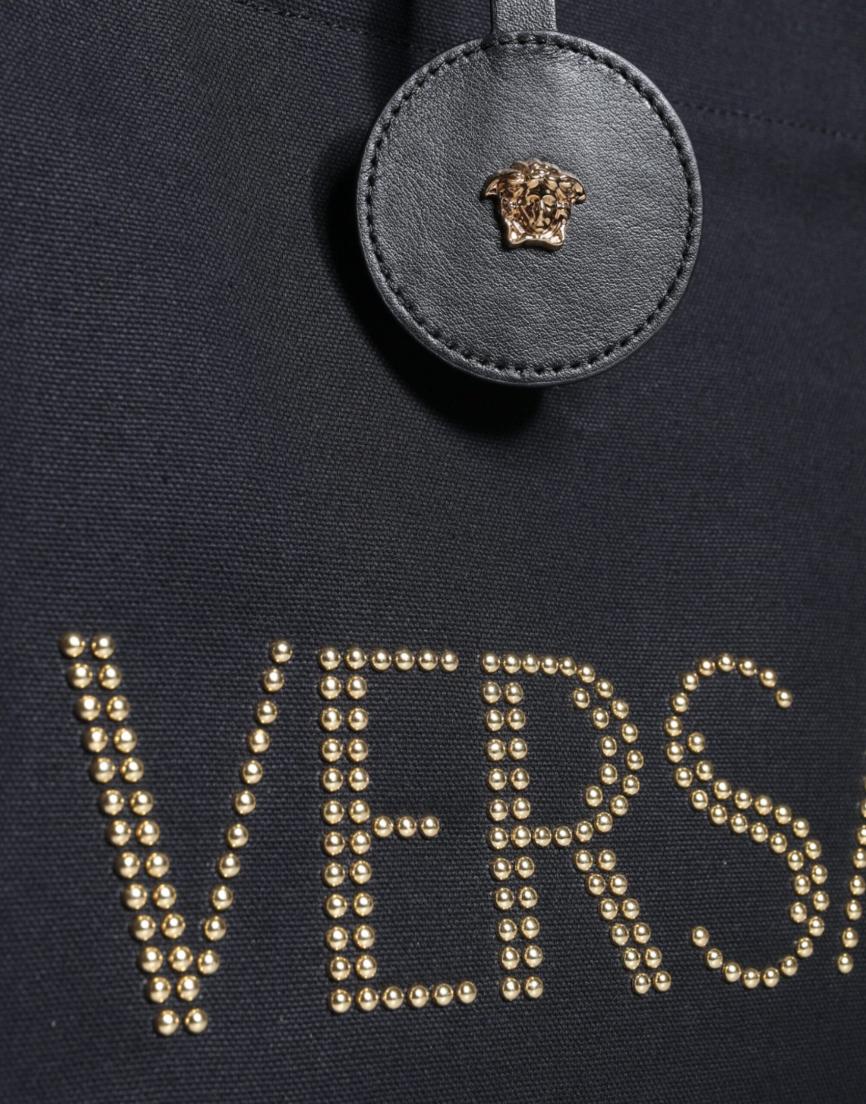 Schwarze Umhängetasche aus Canvas und Leder mit Logo