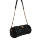 Black Mini Quilted Lambskin Leather Crossbody Sling Bag