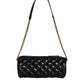 Black Mini Quilted Lambskin Leather Crossbody Sling Bag