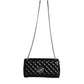 Black Quilted Lambskin Leather Crossbody Shoulder Bag