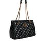 Black Quilted Nappa Leather Shoulder Chain Strap Bag