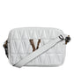 White Quilted Nappa Leather Crossbody Shoulder Bag